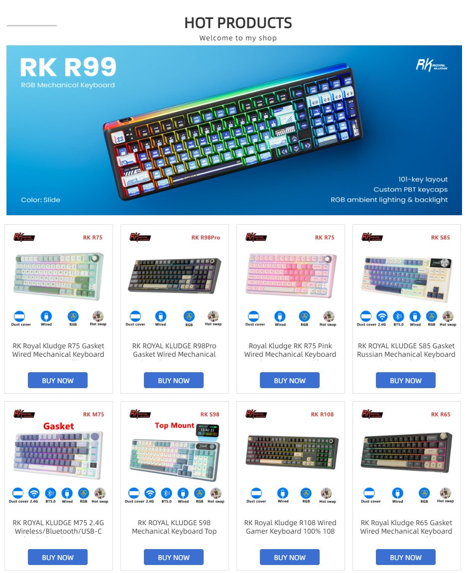 Teclado Mecánico Royal Kludge RK R65 en Portugués Brasileño, con Cable, Intercambiable en Caliente, 66 Teclas, 65%, Retroiluminación RGB, para Gamers