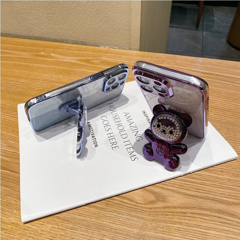 A 31 A 51 A 71 Glitter Bling Bear funda de silicona con soporte para teléfono para Samsung Galaxy A31 A51 A71 4G chica mujer soporte contraportada
