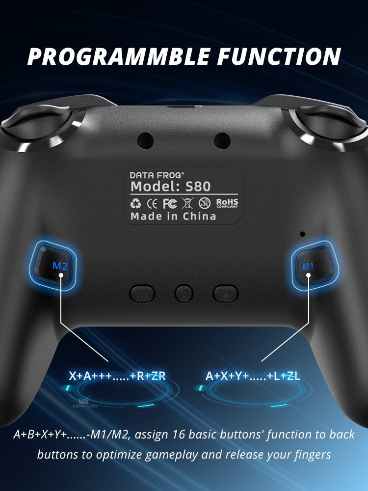 Control Inalámbrico DATA FROG Pro para Switch / Switch Lite / Consola OLED para PC, Joystick con Doble Vibración y Control de Movimiento