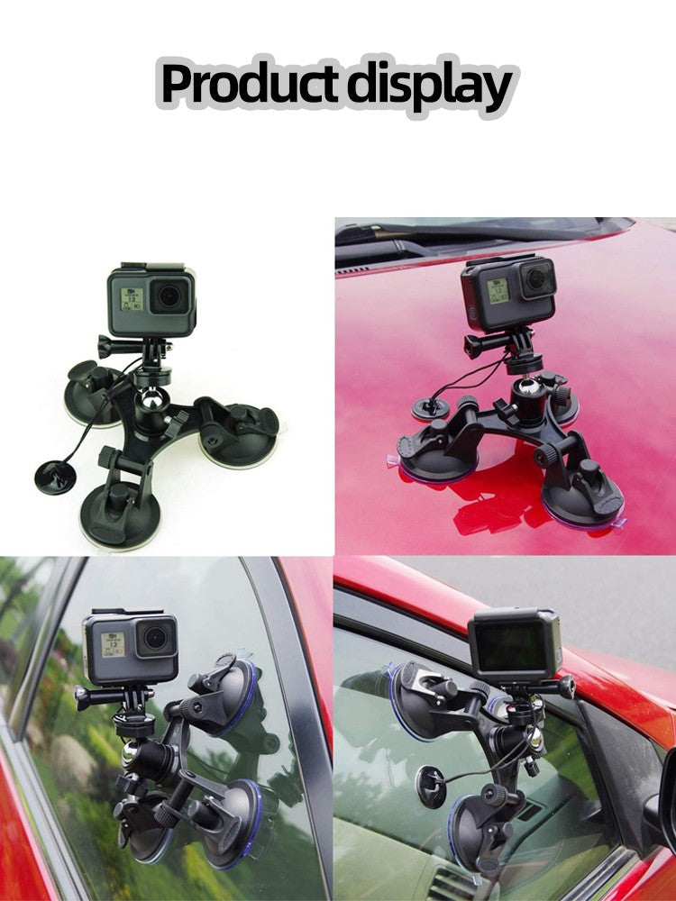 Soporte de ventosa para coche de 3 tazas, soporte fuerte para GoPro Hero 13 12 11 10 9 8 Insta360 SJCAM AKASO DJI Osmo, accesorios para Cámara de Acción