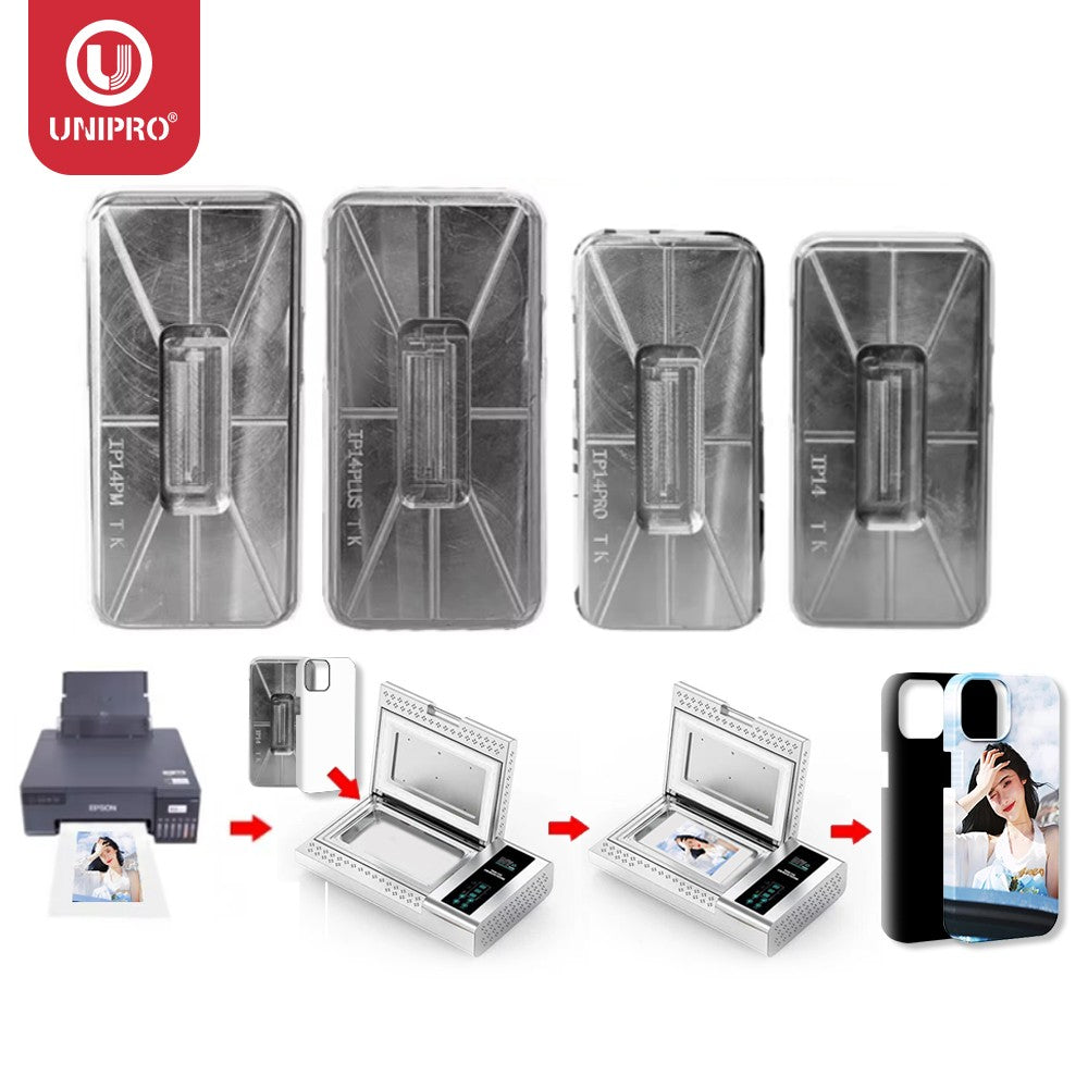 Molde UNIPRO para fundas de teléfono 2 en 1 para iPhone 17 16 15 14 13 Pro Max máquina de vacío de sublimación cubierta de teléfono molde de transferencia de calor