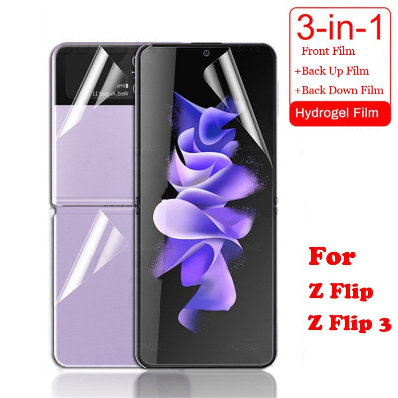 Película de hidrogel mate frontal transparente HD para Samsung Galaxy Z Flip 3 4 5 6 SE 7 W23 W24 W25 Protector de pantalla esmerilado suave con tapa