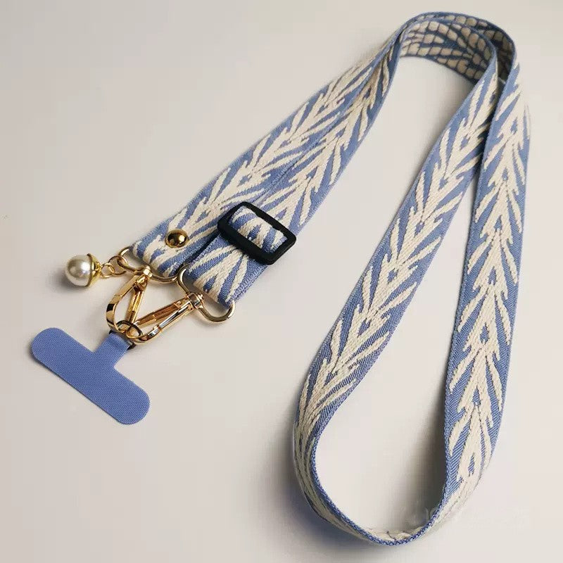 Cable colgante ajustable para teléfono móvil, estilo bordado Retro, con cuello extraíble, cordón colgante Universal para teléfono, 1 ud.