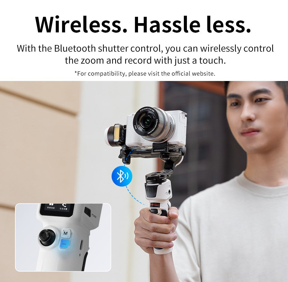 ZHIYUN-estabilizador de cardán para cámara de mano, Control de obturador Bluetooth para cámaras sin Espejo, teléfono, M3S Crane, M3 S, 3 ejes