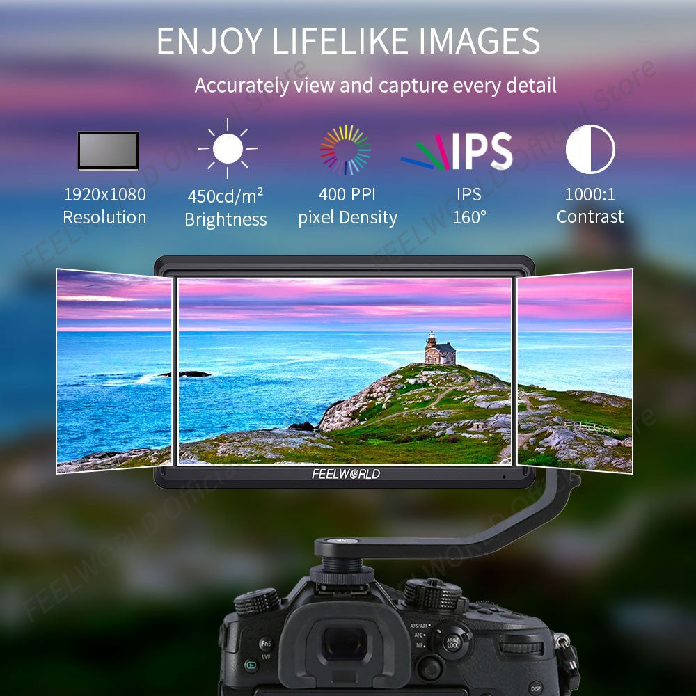 FEELWORLD FW568 V3 6 pulgadas 3D LUT DSLR cámara Monitor de campo IPS Full HD192