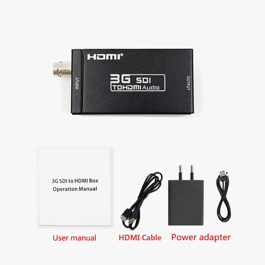 Adaptador convertidor Mini HD 3G SDI a HDMI al por menor compatible con señales HD-SDI / 3G-SDI que muestran en pantalla HDMI