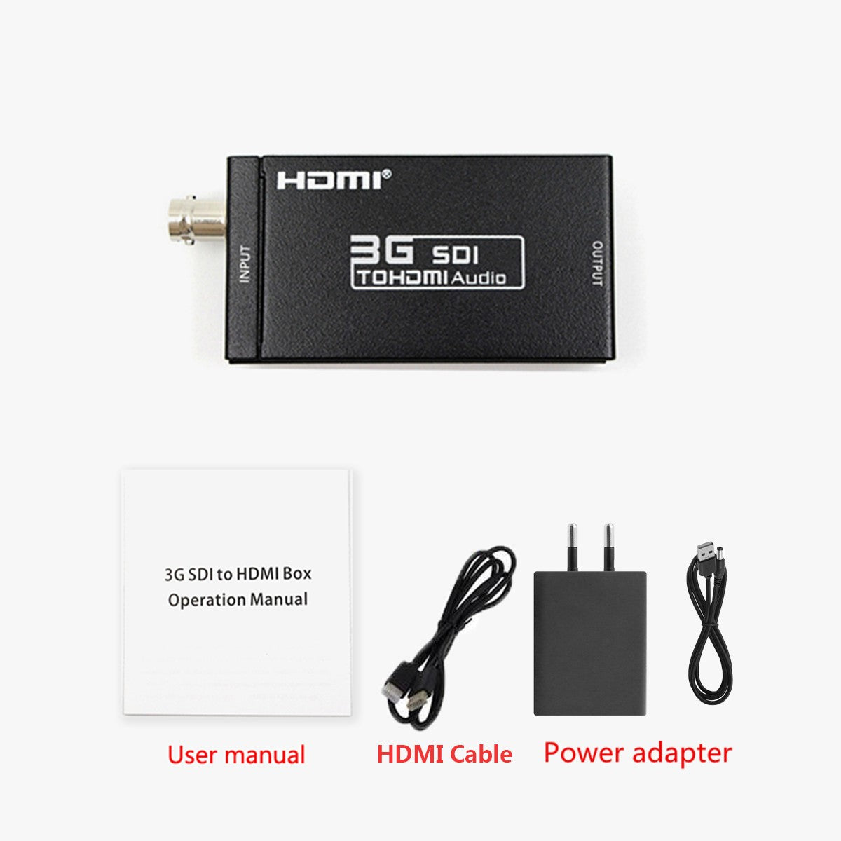 Adaptador convertidor Mini HD 3G SDI a HDMI al por menor compatible con señales HD-SDI / 3G-SDI que muestran en pantalla HDMI