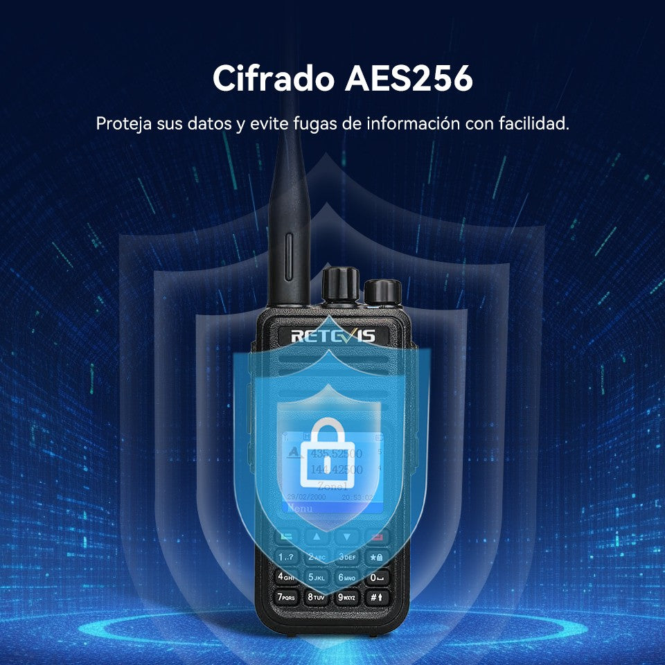 Retevis RT3S DMR walkie talkies de largo alcance radio portátil recargable radio a pilas camping walkie talkie emisora radioaficionado radio emergencia supervivencia profesionales walkie-talkies Cifrado AES256 GPS APRS