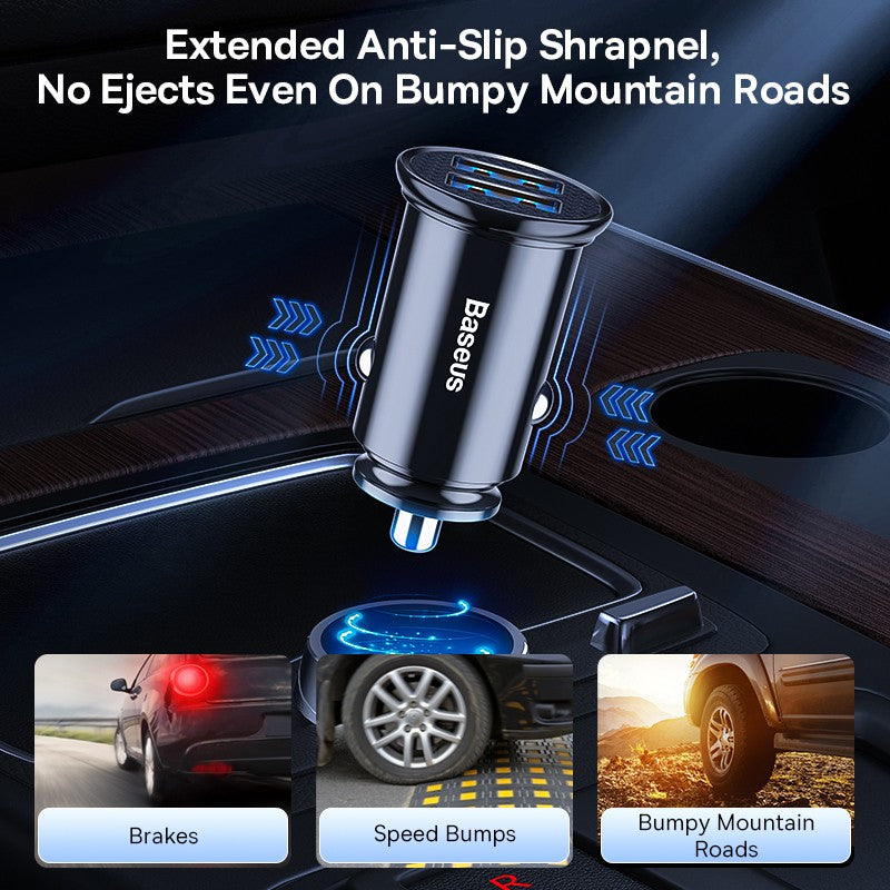 Baseus-cargador USB para coche, dispositivo de carga rápida de 30W, 4,0, 3,0, FCP, SCP, PD, para Xiaomi iPhone16, 15, 14 Pro Max