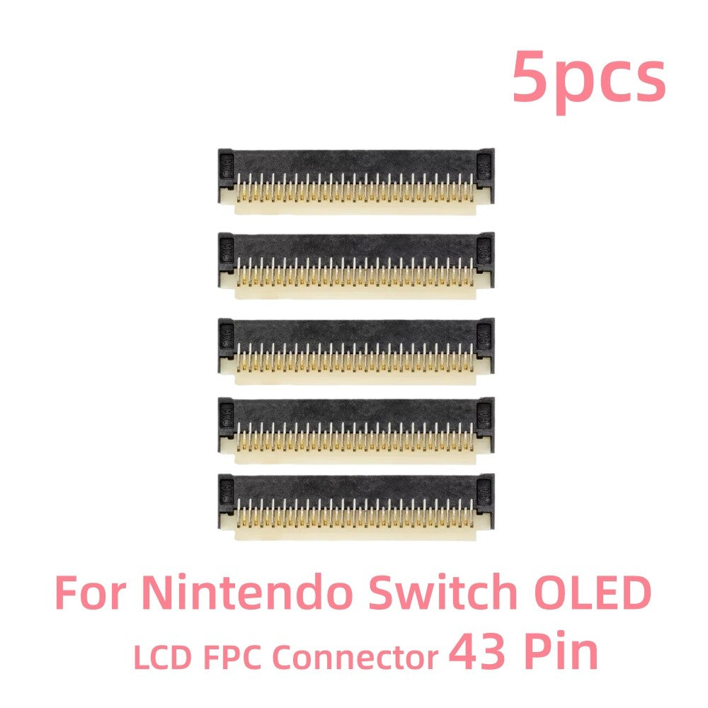 5 uds conector LCD FPC de 43 pines para Nintendo Switch OLED piezas de repuesto para consola NS OLED