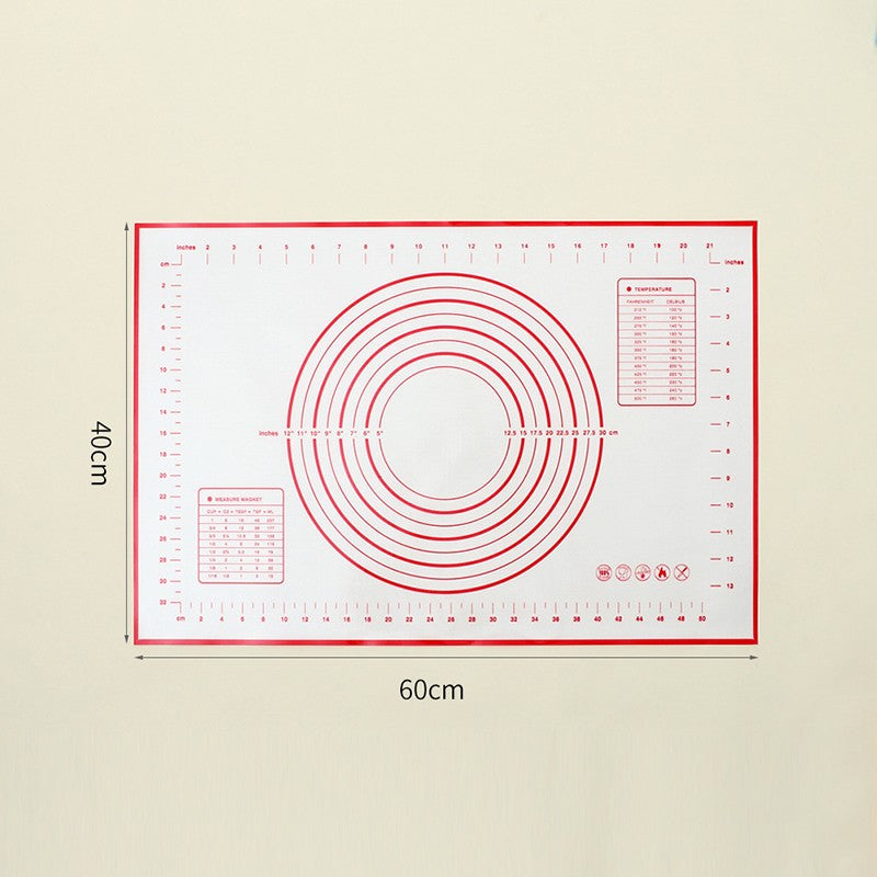 Almohadilla de silicona de 60/50/40cm, estera para hornear, hoja para amasar masa, estera para cocina, rollo de masa, Pizza, soporte antiadherente para masa grande