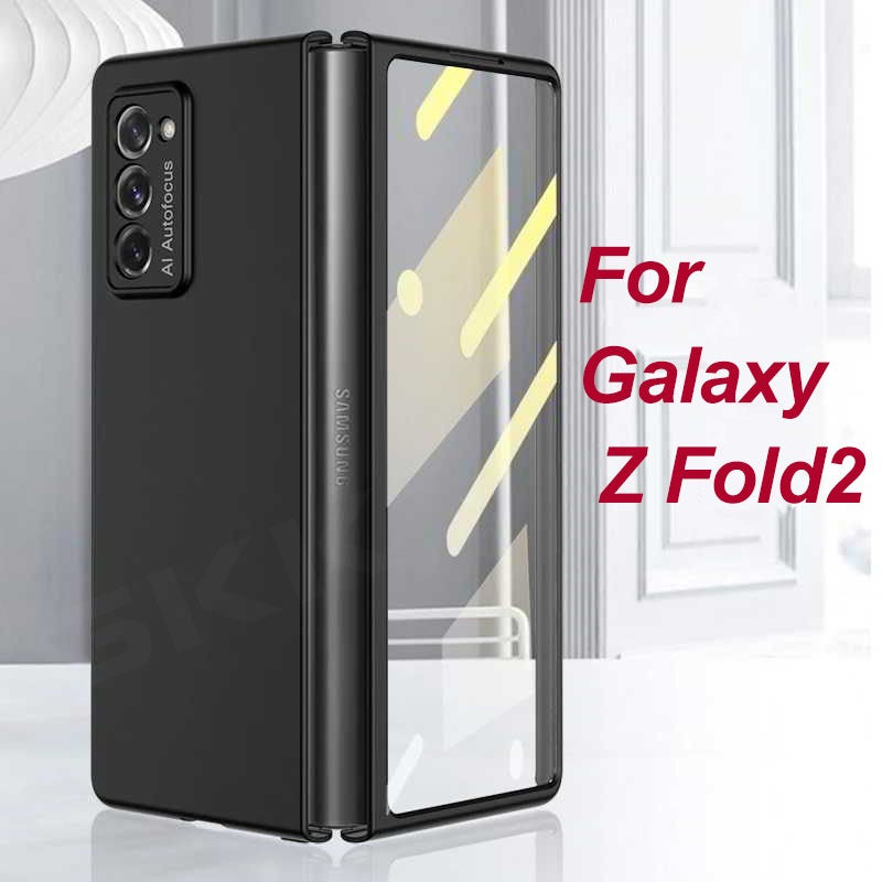 Funda de plástico ultrafina para Samsung Galaxy Z Fold 2, cubierta protectora de cristal mate para pantalla exterior para Samsung Z Fold2 5G