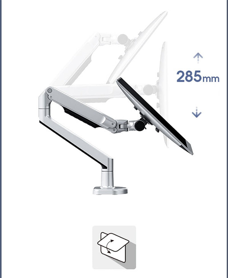 Soporte de Monitor de escritorio V8 de aluminio, brazo de resorte mecánico, elevación libre, movimiento completo, soporte de Monitor de TV, carga de 11kg, 17-38"
