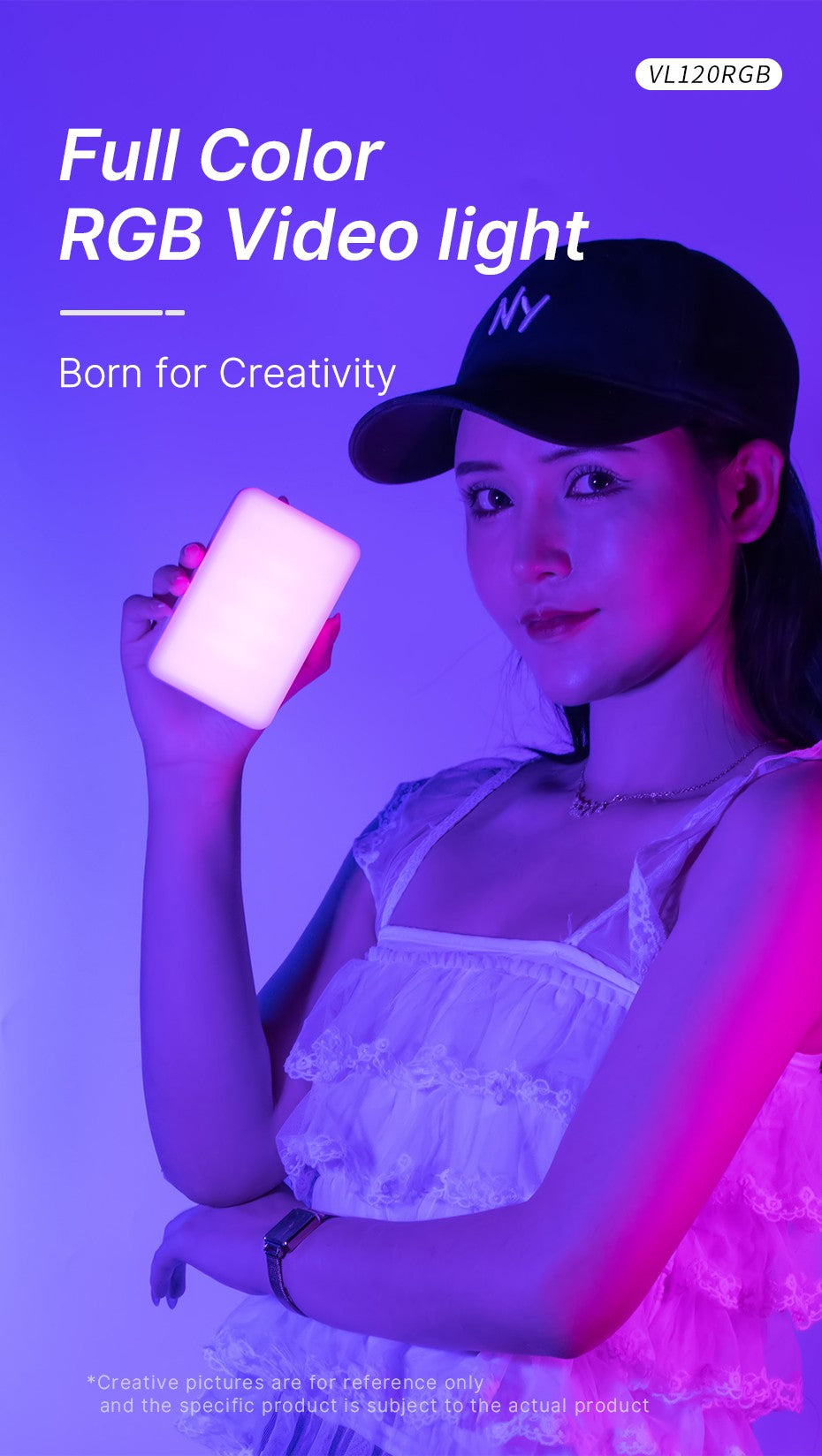 Ulanzi VL120 luz de vídeo blanca RGB a todo Color 2500K-9000K luz LED de fotografía luz de cámara regulable luz de relleno Vlog en vivo