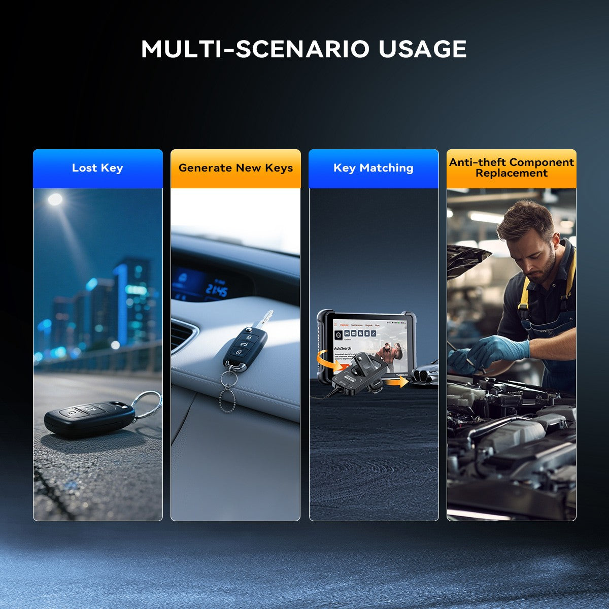Programador de Llaves de Coche THINKCAR Tkey 101 con 6 Llaves, Detección de Frecuencia, Herramientas de Control Remoto para THINKCAR 689BT MUCAR 892BT