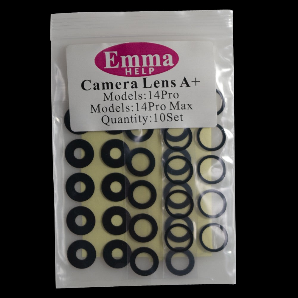 EmmaHelp, 10 Uds., cristal de cámara trasera para iPhone 7 8 Plus 6 6S 6Plus 7Plus X XR XS Max 11 12, lente de cubierta trasera, piezas de soporte adhesivo 3M
