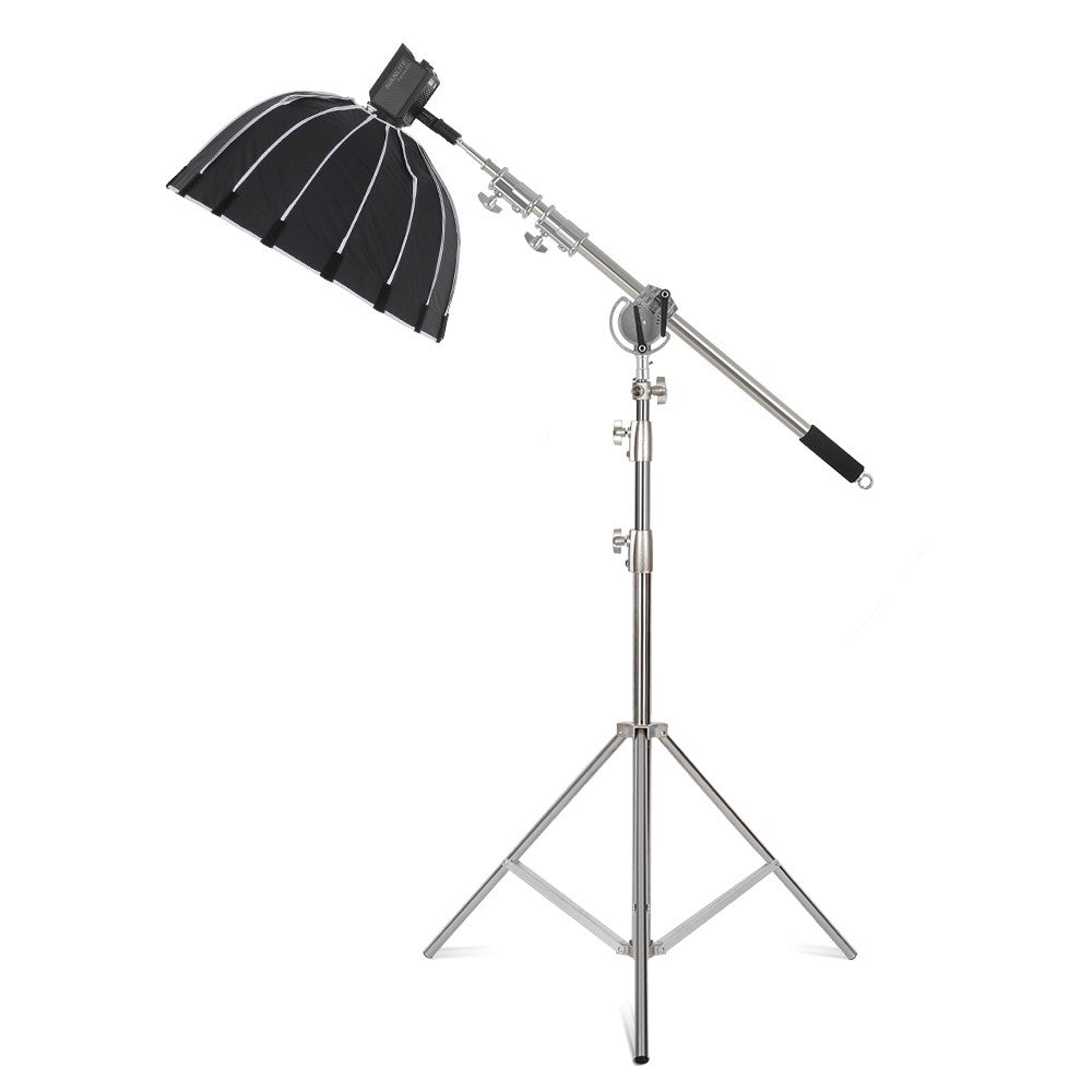 Kit de soporte C de acero inoxidable, soporte de luz con bolsa de peso, accesorios de estudio fotográfico, varilla de extensión, brazo cruzado de 2,49 M de longitud