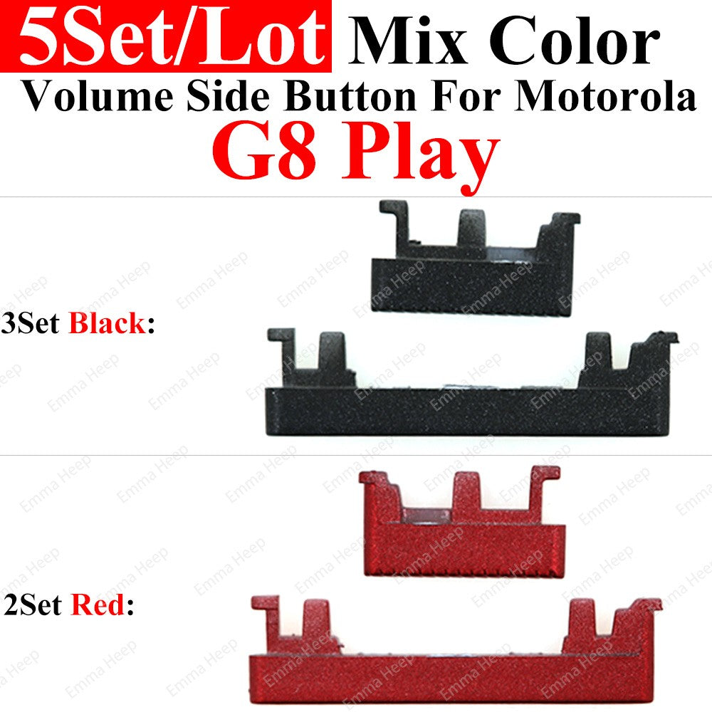 Juego de 5 teclas de botón lateral de volumen de energía para Motorola Moto G23 G22 G20 G13 G10 G9 G7 Plus G8 Power Lite botón de volumen encendido y apagado