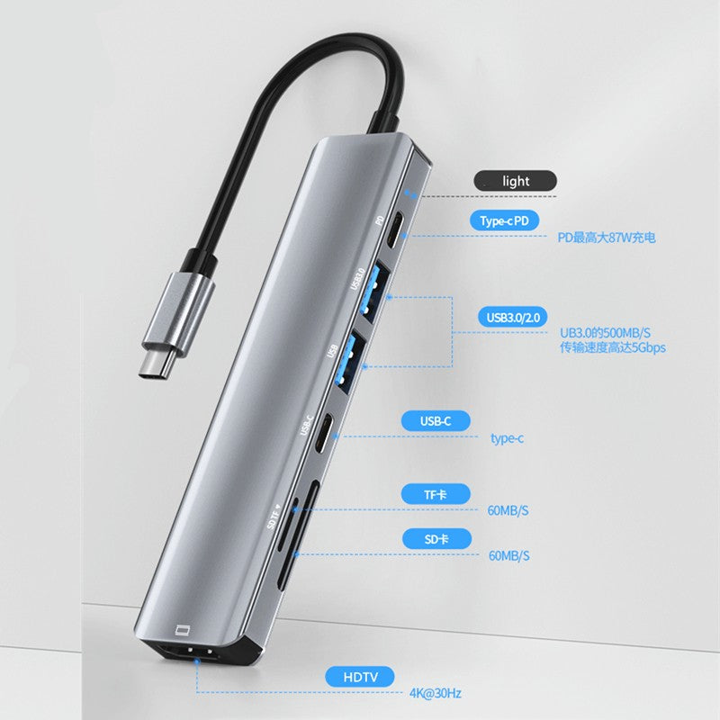 Adaptador USB C a HDMI 4K, USB 3.0 Tipo C PD SD TF, Estación de Acoplamiento, Divisor para MacBook, iPad, Samsung S10, Dex, Laptop