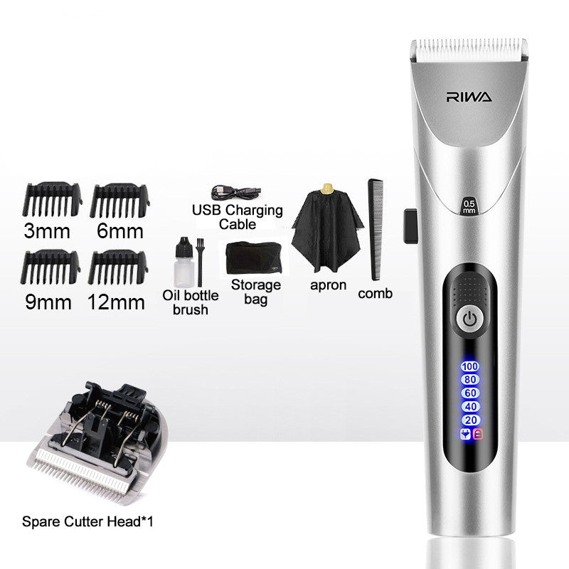 Youpin RIWA Maquina De Cortar Cabello Cortadora De Pelo Trimmer Barbero Cortapelos Profesional Hombre Maquinilla De Cortar Pelo Con Pantalla LED Cortapelo Dispositivo Lavable y Recargable Cabezal Cortador Acero