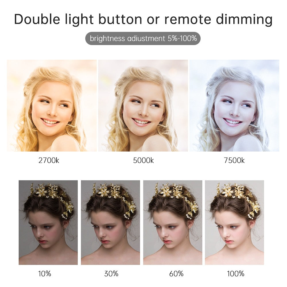 Luz LED de Video SH de 24'' y 90W, Panel de Iluminación Regulable para Fotografía, Selfies, Estudio Fotográfico, Transmisión en Vivo, Lámpara de Relleno con Trípode