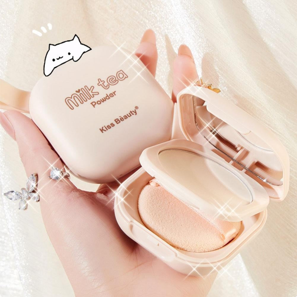 Polvo suelto coreano, corrector totalmente brillante, base Mineral para la cara, Cosméticos de maquillaje duradero, polvo compacto prensado
