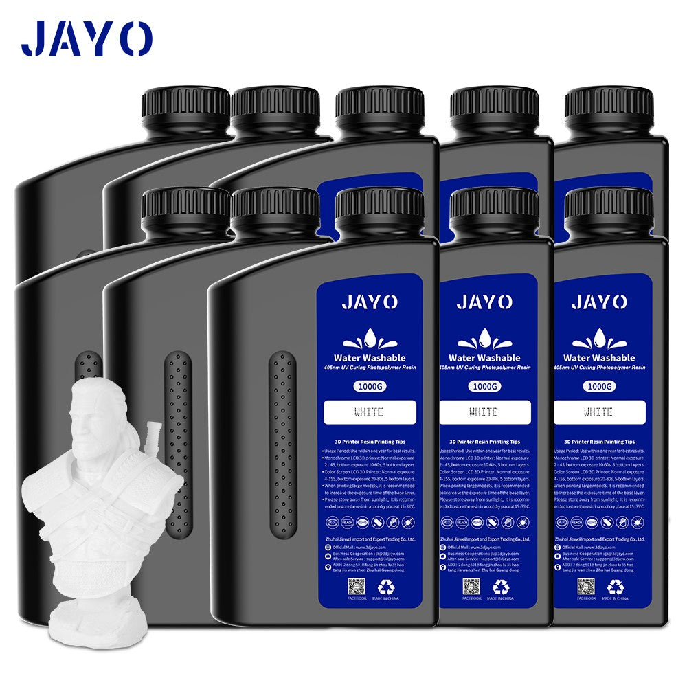 JAYO-lavabo de agua de resina 3D/como ABS/a base de plantas/líquido de resina de fotopolímero UV estándar de 10KG 405nm para materiales de impresora LCD 3D