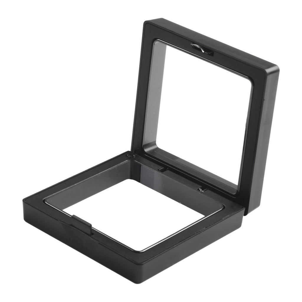5/10 Uds. Marco flotante 3D anillo de joyería soporte para presentación de monedas caja de almacenamiento suministros para el hogar negro/blanco 70mm x 70mm x 20mm