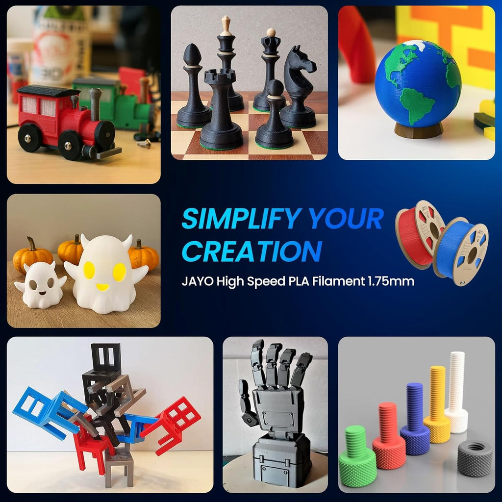 JAYO 2 rollos de filamento de impresora 3D PETG/PLA/PLA PLUS 1,75mm 2,2 KG 100% sin burbujas materiales de impresión 3D no tóxicos para impresora 3D