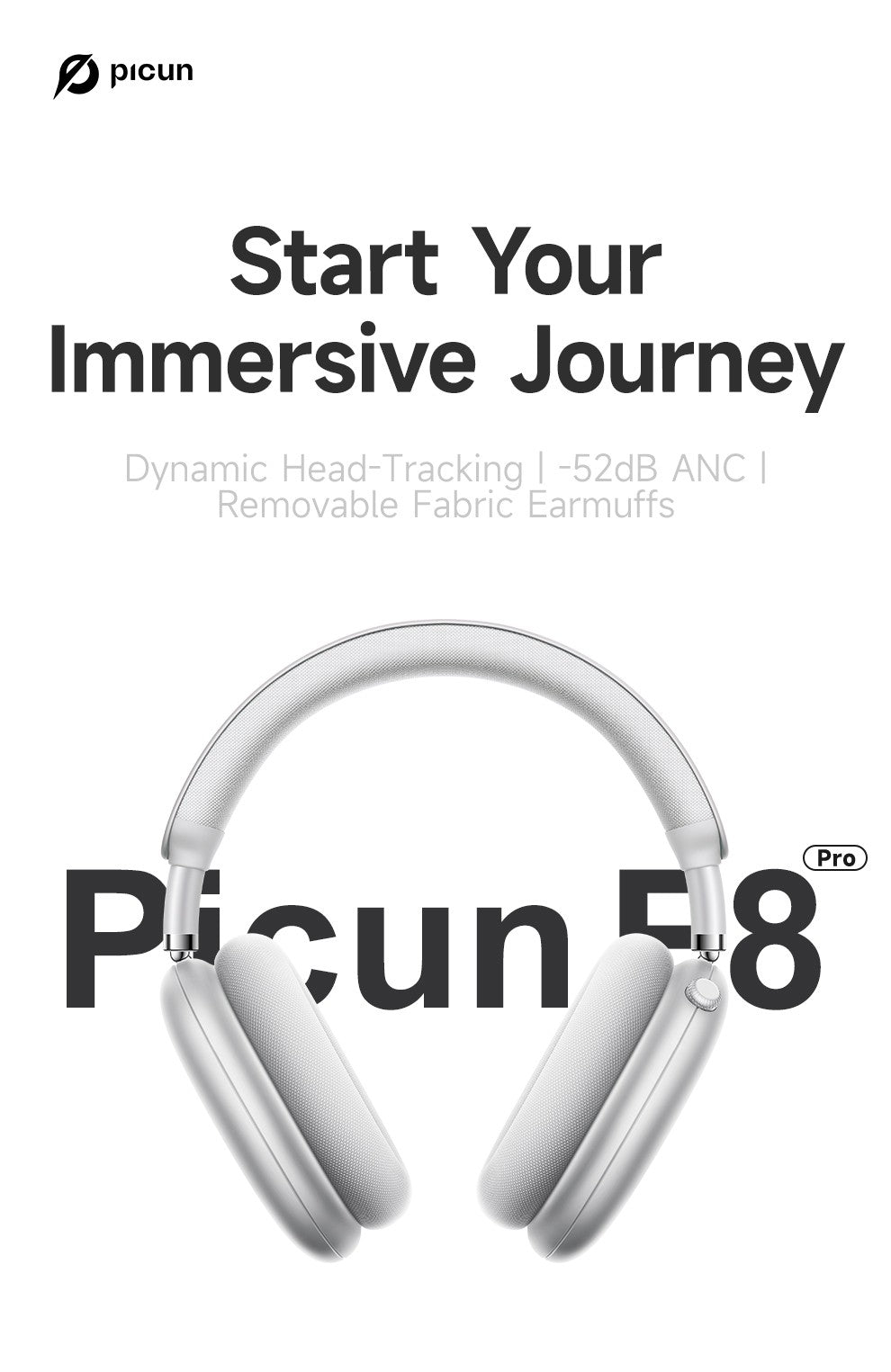 Picun F8 Pro ANC auriculares inalámbricos seguimiento de cabeza Audio espacial 3