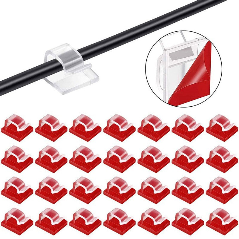 Clips organizadores de cables, gestión de cables, soporte para cables, carga USB, línea de datos, bobinadora, montado en la pared, 10/20/50 Uds.