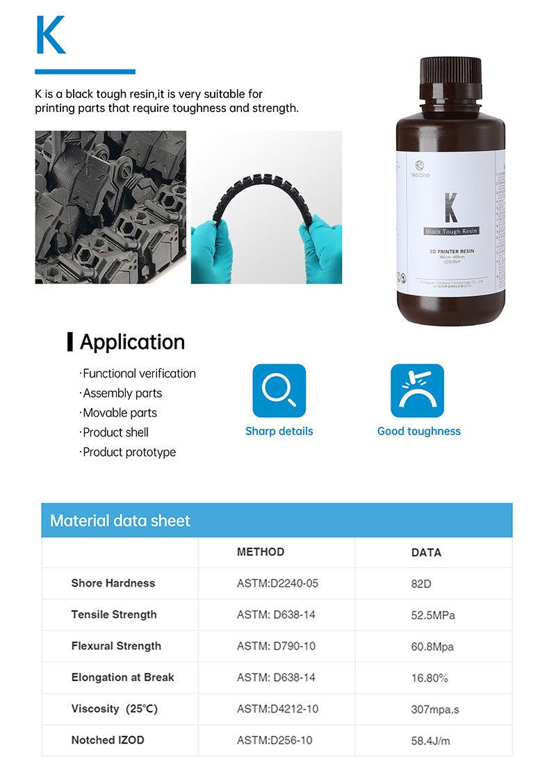 Resione 1KG ABS como impresora 3d resistente resina fotopolímero UV para Elegoo Anycubic resina 3d Photon resina líquida