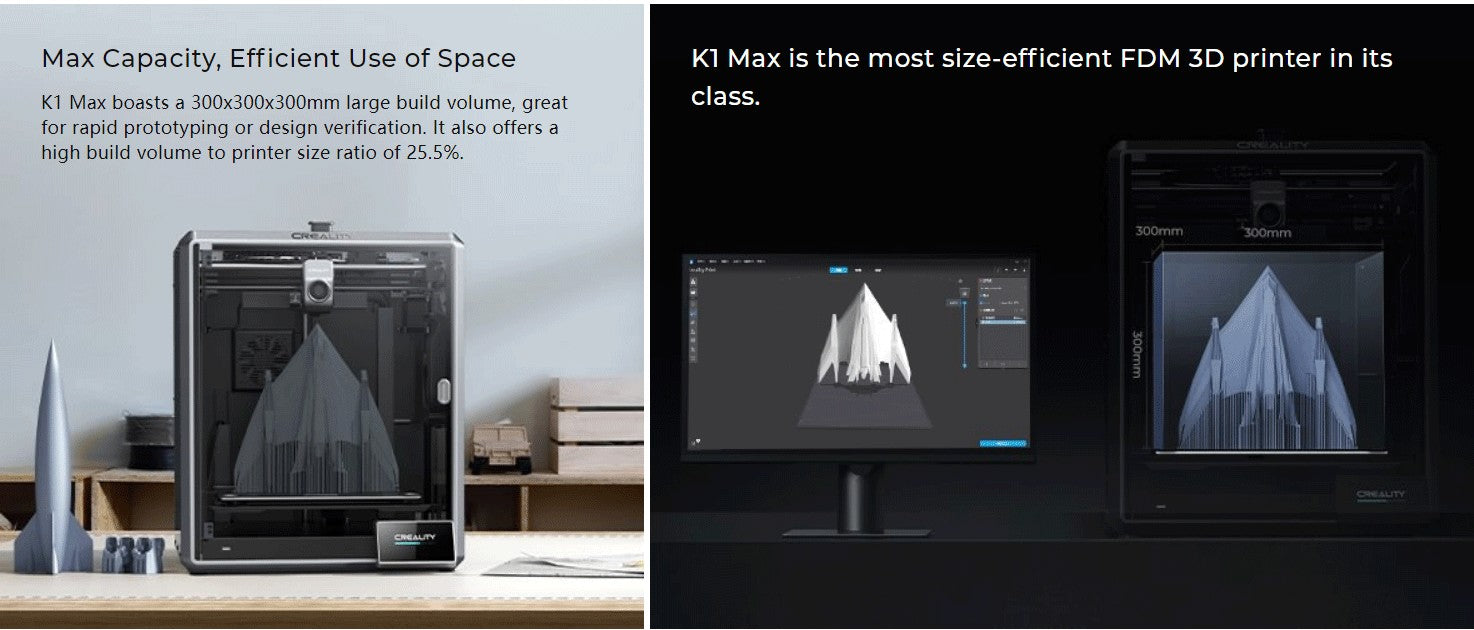 Creality-impresora 3D k1/K1MAX /K1C, extrusora de accionamiento directo de doble engranaje, velocidad de impresión Hotend de flujo máximo de 32mm, 600 MM/S