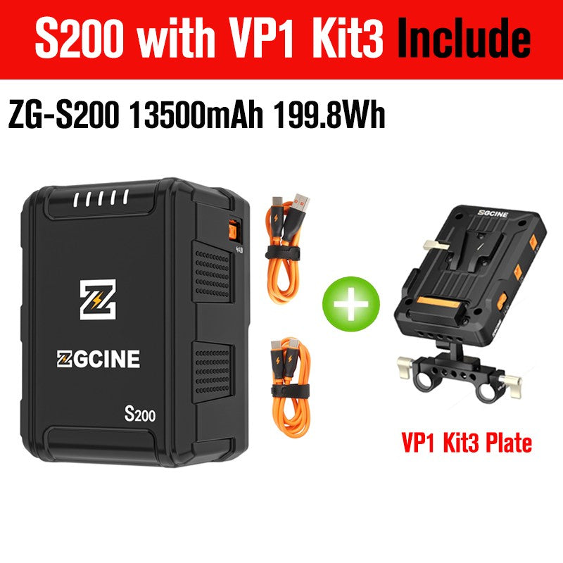 (DO Brasil) Batería de litio V-Lock ZGCINE ZG-S200 V99 con montura V para videocámaras/dispositivos digitales/luces de video/monitores