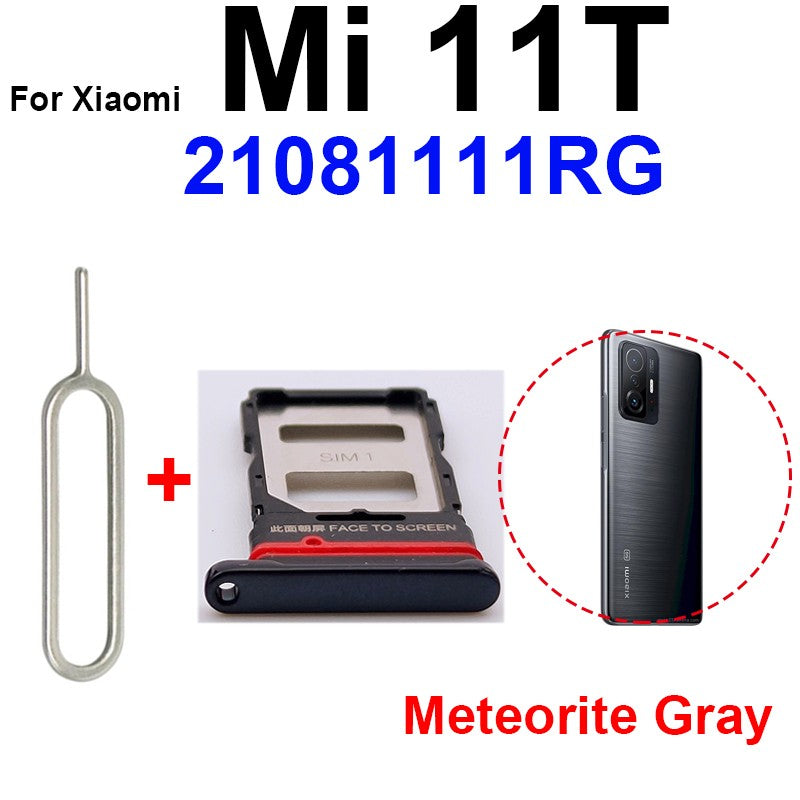 Soporte de ranura para bandeja de tarjeta Sim para Xiaomi Mi 11T Mi 11T Pro 21081111 RG RG 2107113 Piezas de repuesto del adaptador de tarjeta SIM del lector SG