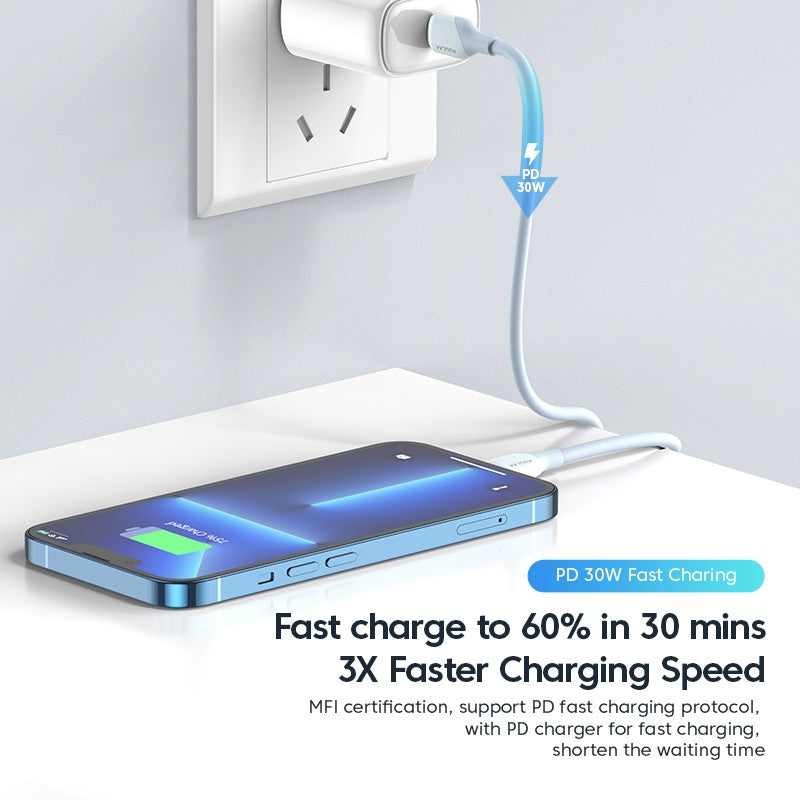 KUULAA Cable USB C a Lightning MFi para iPhone Cable de carga rápida PD 30W USB tipo C para iPhone 14 13 12 11 Pro Max X XS XR 8