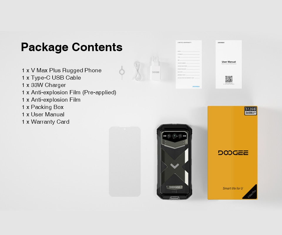 Versión Global DOOGEE V Max Plus 5G teléfono resistente 6,58 "36GB(16 +20) 512GB 200MP cámara AI 22000mAh efecto de iluminación NFC 5G teléfono