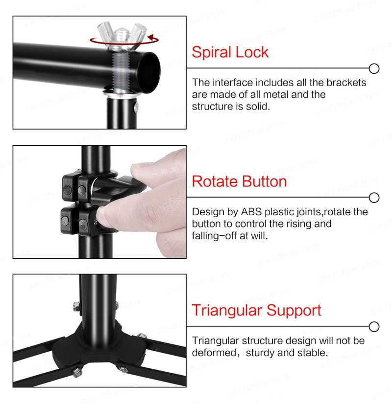 Soporte de fondo para fotografía, soporte de fondo para estudio, trípode ligero, fotografía, pantalla verde, fondos, cumpleaños, ChromaKey, bolsas de pesas