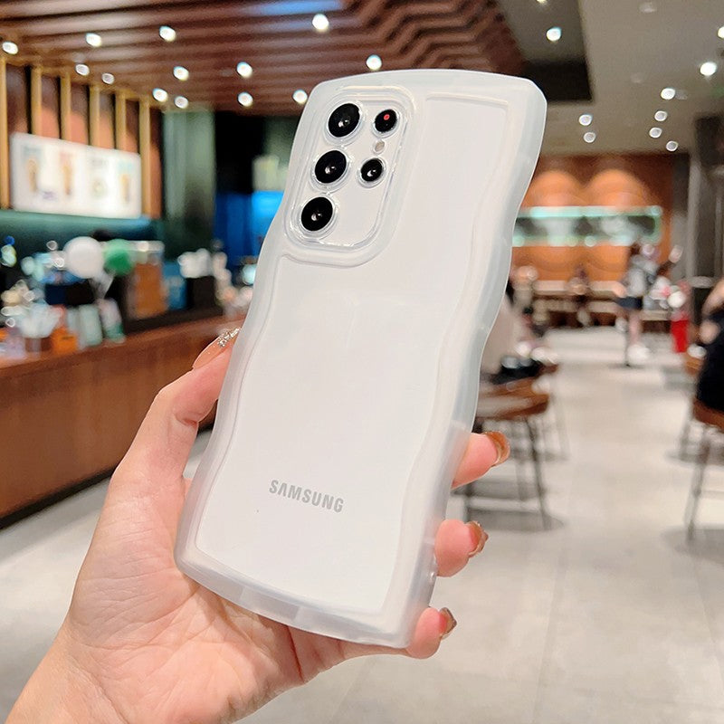 Funda para Samsung Galaxy S26 S25 S24 S23 Ultra S22 S21 S20 Plus FE, diseño de ondas rizadas, antigolpes, con protección completa para la cámara