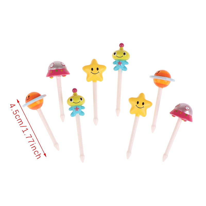 Palillos de fruta para niños, palillos de dientes con aguja, Mini fruta creativa, pastel, postre, tenedores de comida, fiambrera, decoración, accesorios Bento, 6/8 Uds.