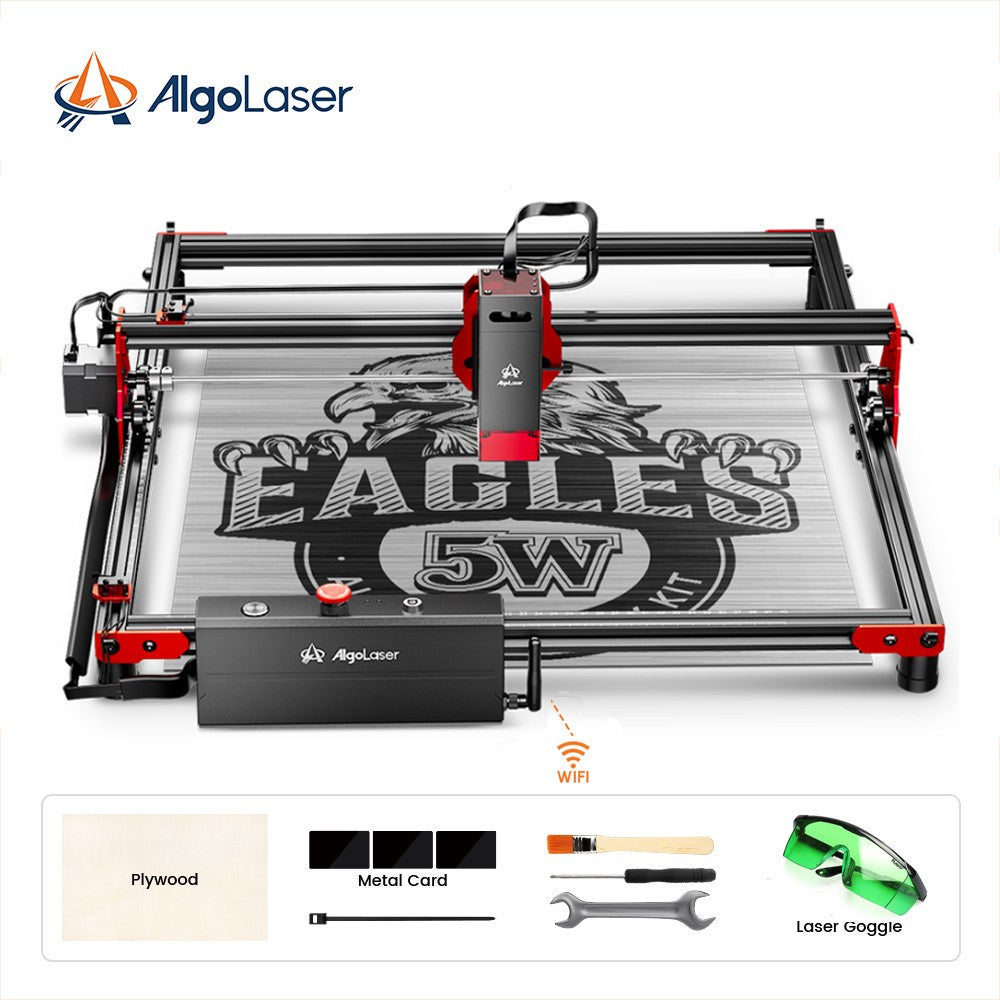 Algolaser KIT DIY Grabador y Cortador Láser CNC para Madera, con Enfoque Largo y Corto, para Trabajos en Madera, Máquina de Grabado y Corte