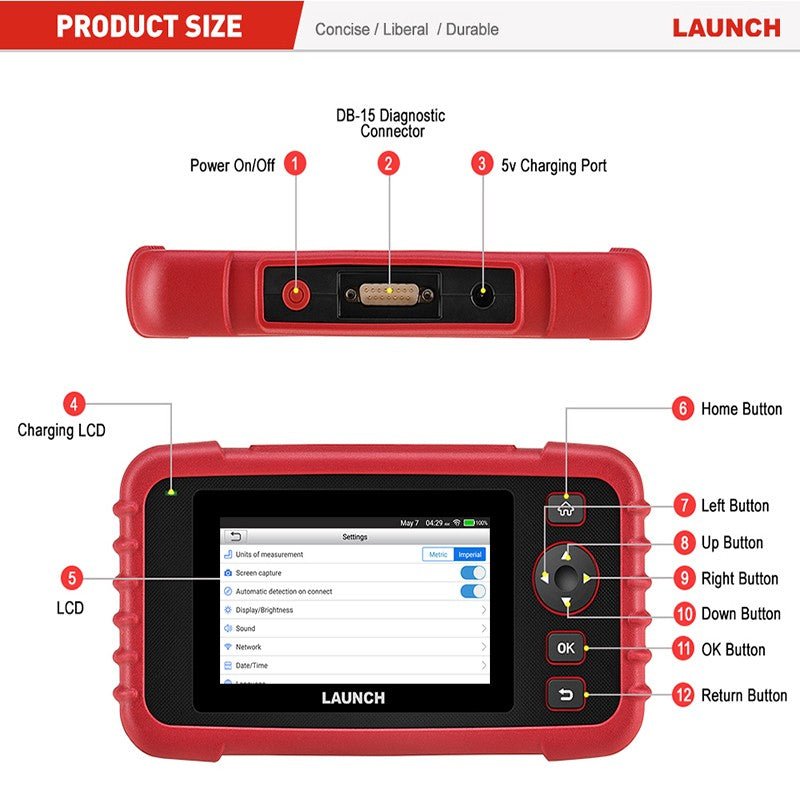 LAUNCH CRP123X V2.0 OBD2 escáner lector de código de coche herramientas de diagnóstico automotriz Autoscanner herramienta de escaneo automático DIY CRP123 VII +