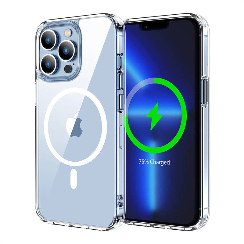 Magsafing-funda magnética Original para iPhone, carcasa de silicona acrílica para modelos 13, 15, 12, 11, 14, 16 Pro Max, Mini, X, XS, XR Plus, SE
