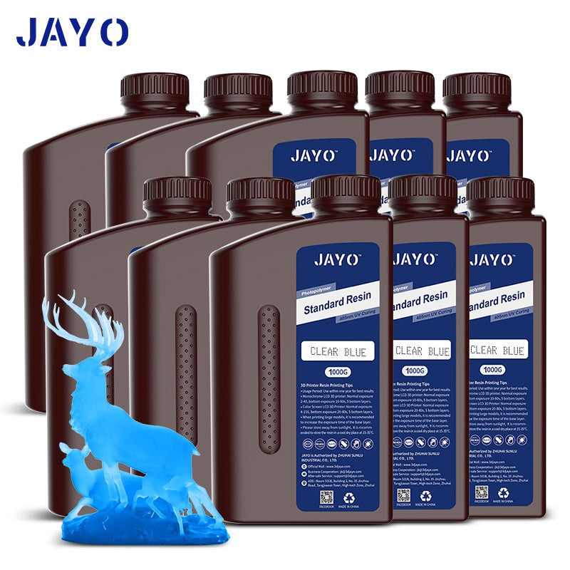 JAYO-lavabo de agua de resina 3D/como ABS/a base de plantas/líquido de resina de fotopolímero UV estándar de 10KG 405nm para materiales de impresora LCD 3D
