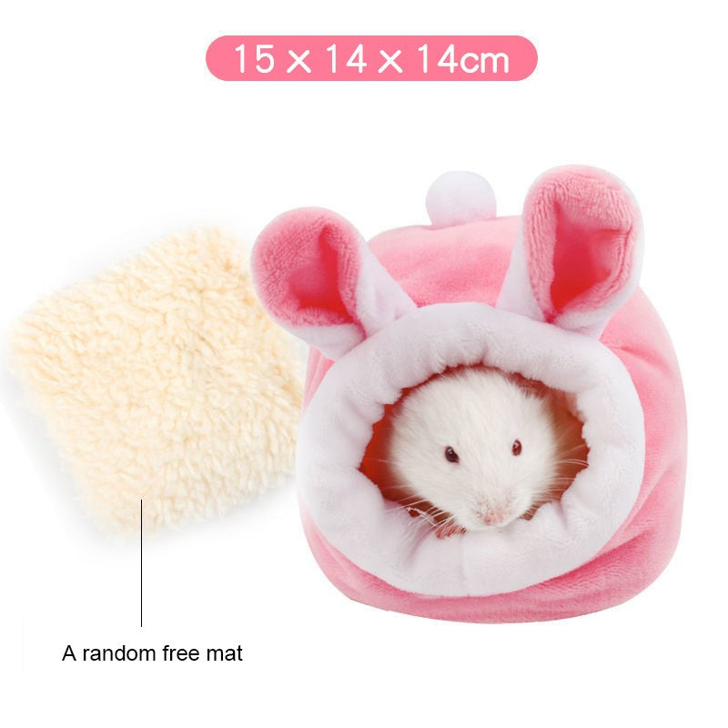Jaula para hámster, cama suave y cálida, hamaca para ratas, cerdo, ardilla, casa de invierno, nido de terciopelo, cama cálida para dormir, artículos para mascotas pequeñas