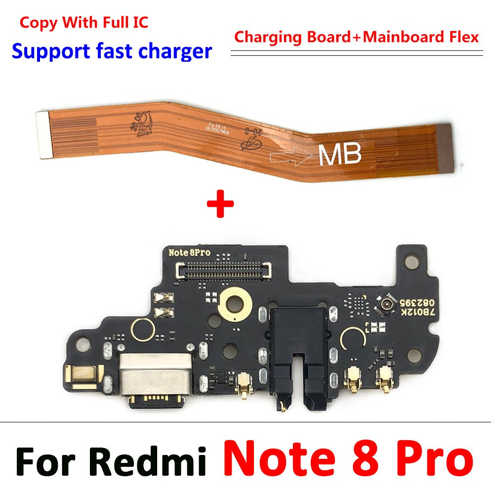 Nuevo puerto de carga USB conector de placa base principal FPC Cable flexible para Xiaomi Redmi Note 9 10 7 Pro 10S 11 4G 5G 8 rápido