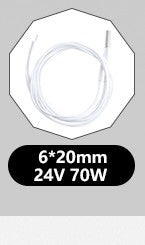 Cartucho Calefactor Trianglelab de 6*20MM 12V / 24V 50W con Cable de 100CM para Impresora 3D, para HOTEND V6 Volcano MK8 MK9