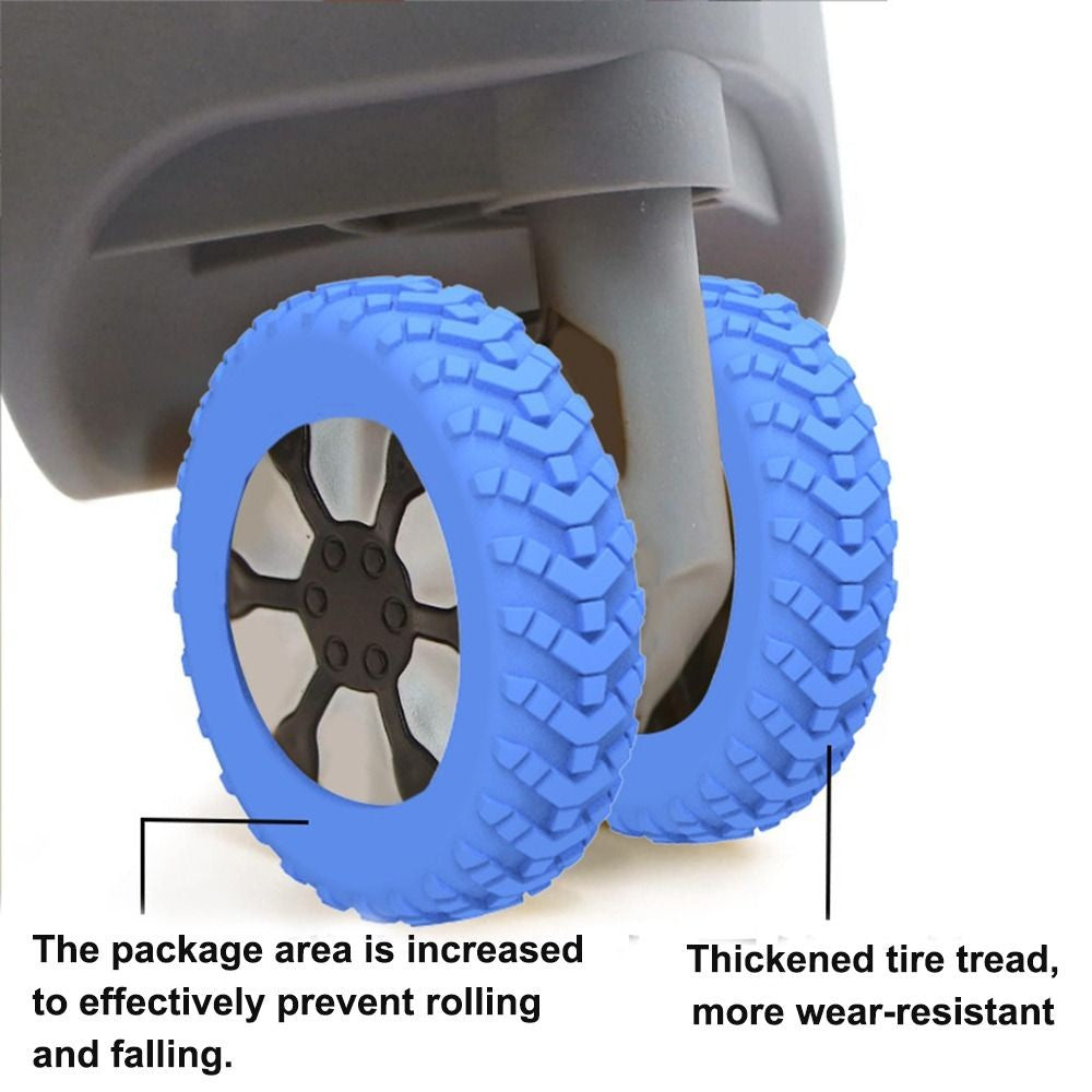 8 unids/set cubierta de protección de ruedas de maleta con sonido silencioso caja de carrito de silicona cubierta de ruedas equipaje de viaje zapatos con ruedas