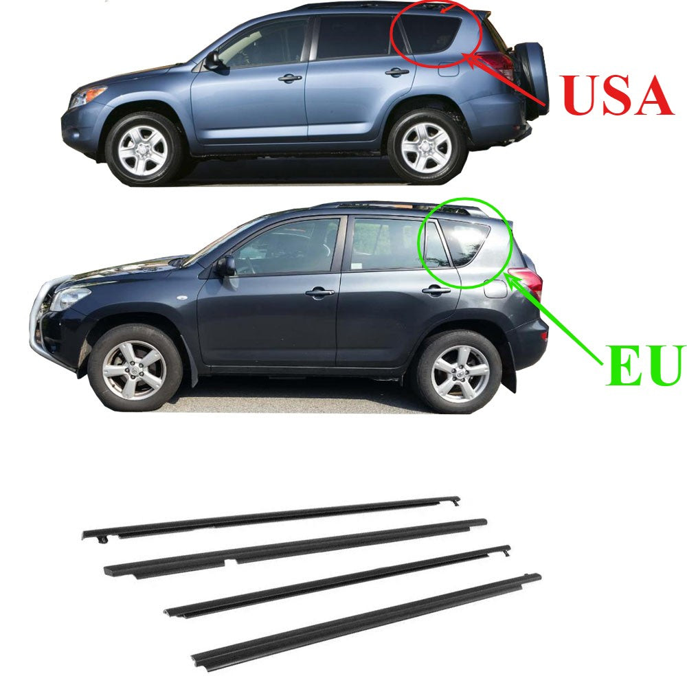 4 Uds. De goma para ventanas de EE. UU. o UE exterior para Toyota RAV4 2009-2012 75720-0R020 Protector de vidrio tira meteorológica para RAV-4 vidrio XA30