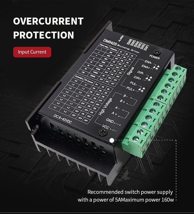1 Uds DM542 controlador de accionamiento Leadshine controlador de Motor paso a paso Digital bifásico 20-50 VDC máx. 4.2A para motor serie 57